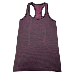 Lululemon Women's Racerback Tank Top Size 4 Purple Striped Training Yoga Gym